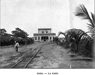 Vue historique de la gare de Boma, départ du chemin de fer du Mayombe