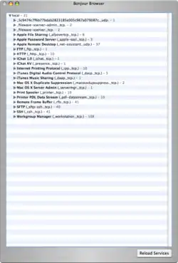 Description de l'image Bonjour Browser window.png.