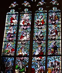 Vitrail représentant de l'arbre de Jessé, épisode biblique.