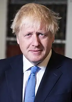 Boris Johnson, né le 19 juin 1964 (61&nbsp;ans), Premier ministre de 2019 à 2022.