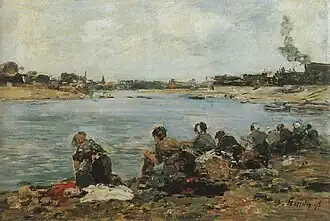 Eugène Boudin, Laveuses au bord de la Touques (1884), Baden, Museum Langmatt.