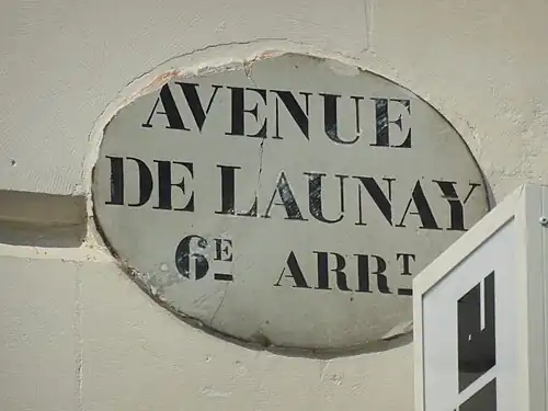 Ancien panneau «&nbsp;Avenue de Launay&nbsp;»