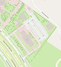 Carte du siège social de Bouygues Turkmen, le long de la route vers l'aéroport d'Achgabat.