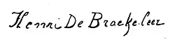 signature de Henri de Braekeleer