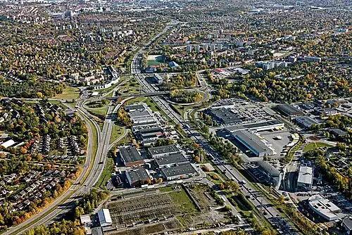 Vue aérienne de Bredäng.