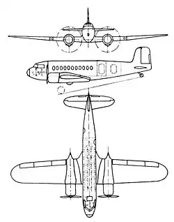 Description de l'image Breguet 470 3-view L'Aerophile April 1937.jpg.