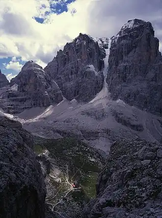 Cima Tosa, Crozzon di Brenta et refuge Brentei.
