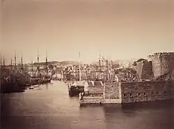 Gustave Le Gray (1820-1884).  Vue du port de Brest.