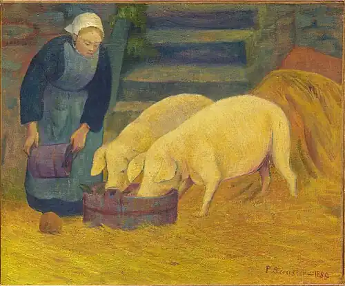 Bretonne donnant à manger aux cochons, 1889 – Musée d'Orsay, Paris.