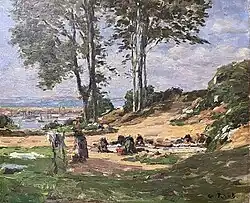 Bretonnes au lavoir au dessus de la rade de Brest