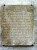 Plaque de fondation de Jehan Foucqurolle.