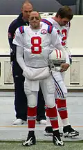 Hoyer (8) et Tom Brady (12) en octobre 2009.