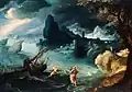 Jésus marchant sur la mer de Galilée, huile sur toile, Paul Bril, (1590)