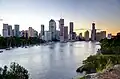 Brisbane, vue généraledepuis Kangaroo Point&nbsp;(en).