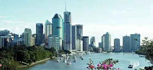 La métropole de Brisbane, centrée sur le fleuve Brisbane.