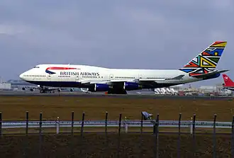 G-BNLM, le Boeing 747-400 impliqué dans l'incident.