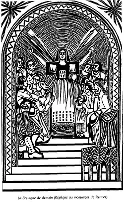 Illustration pour le livre "L'Histoire de Notre Bretagne", 1922, par Jeanne Malivel