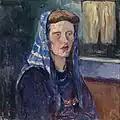 Femme avec foulard bleu (date inconnue)