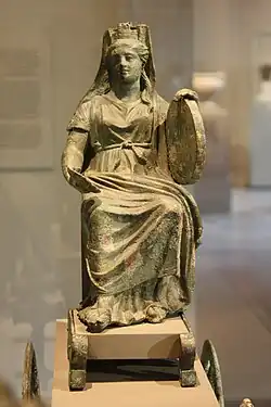 Cybèle.Bronze romain (IIe&nbsp;siècle).