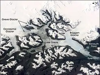 Vue satellite du glacier