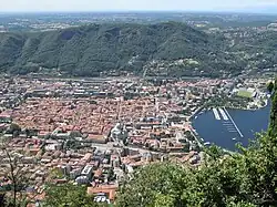 Vue de Côme depuis Brunate.