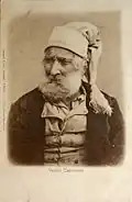 Un vieillard de Taormine ; édité en carte postale, vers 1890.