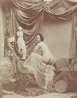 Bruno Braquehais, Étude de nu à la Vénus de Milo, Mademoiselle Hamély, 1853.