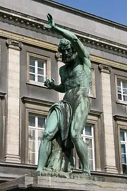 Caïn maudit, devant le Palais des Académies à Bruxelles (1850).