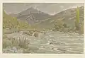 Buis-les-Baronnies, l'Ouvèze (dessin, 1943).