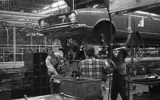 La chaîne de montage à l'usine de Wolfsbourg