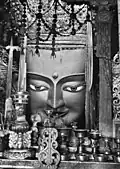 Statue de divinité au monastère de Tashilhunpo à Shigatsé.