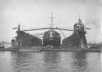 Dock flottant allemand en 1921.