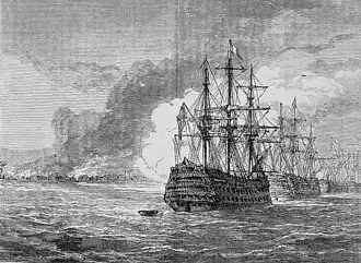 Vue de l'incendie de la ville de Roseau, James Grant (1805).