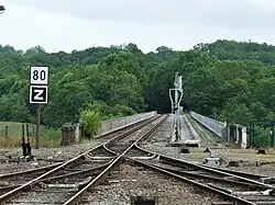 Les voies débouchent sur le viaduc de Busseau.