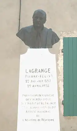 Buste de Pierre-Félix Lagrange à Soumensac (Lot-et-Garonne).
