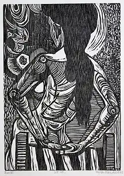 Byron Randall,'Back', Nudes 1968 wood cut series