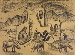 Cow Landscape, Tacuba Mexico 1940, Byron Randall (Private Collection)