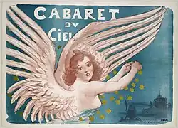 Le Cabaret du ciel, affiche lithographiée, vers 1890.