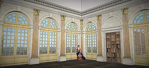 Restitution du grand cabinet d'accueil des livres à Saint-Mandé, vers 1660.
