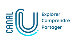 Canal écrit en vertical, grand, partager, explorer, comprendre