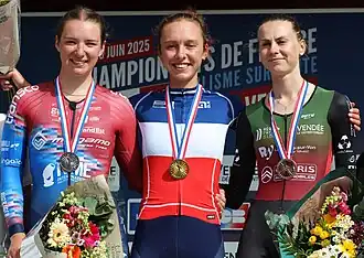 Podium de la course contre-la-montre Élites amateurs.