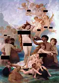 Barres à visée satirique(sur La Naissance de Vénus de William Bouguereau).