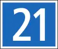 Plaque numérotée pour route principale (nationale, cantonale et communale)