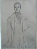 Portrait d'Alphonse de Lamartine par Théodore Chassériau.