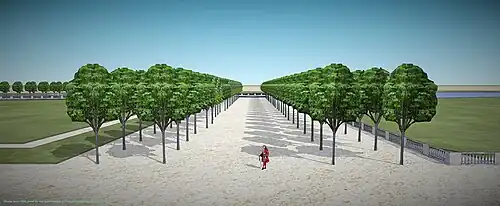 Vue panoramique de Choisy (2) depuis le Vertugadin, vers 1690.