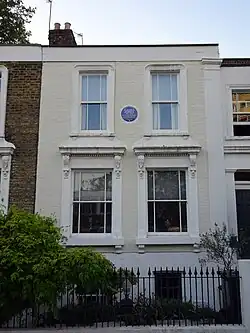 Plaque bleue au 6 Meadow Road, Vauxhall
