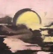 Clarté lunaire, Huile sur papier d'art