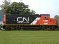 Cette GP9 reconstruite du GTW (GTW 4621) en livrée du CN vue devant Cytec Industries à Kalamazoo, MI.