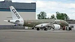 Véhicule d'essais en vol Bombardier CSeries CS100 (FTV-1) à Mirabel.