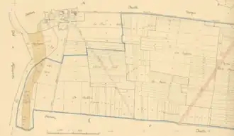 Feuille de plan cadastral napoléonien de Variscourt.